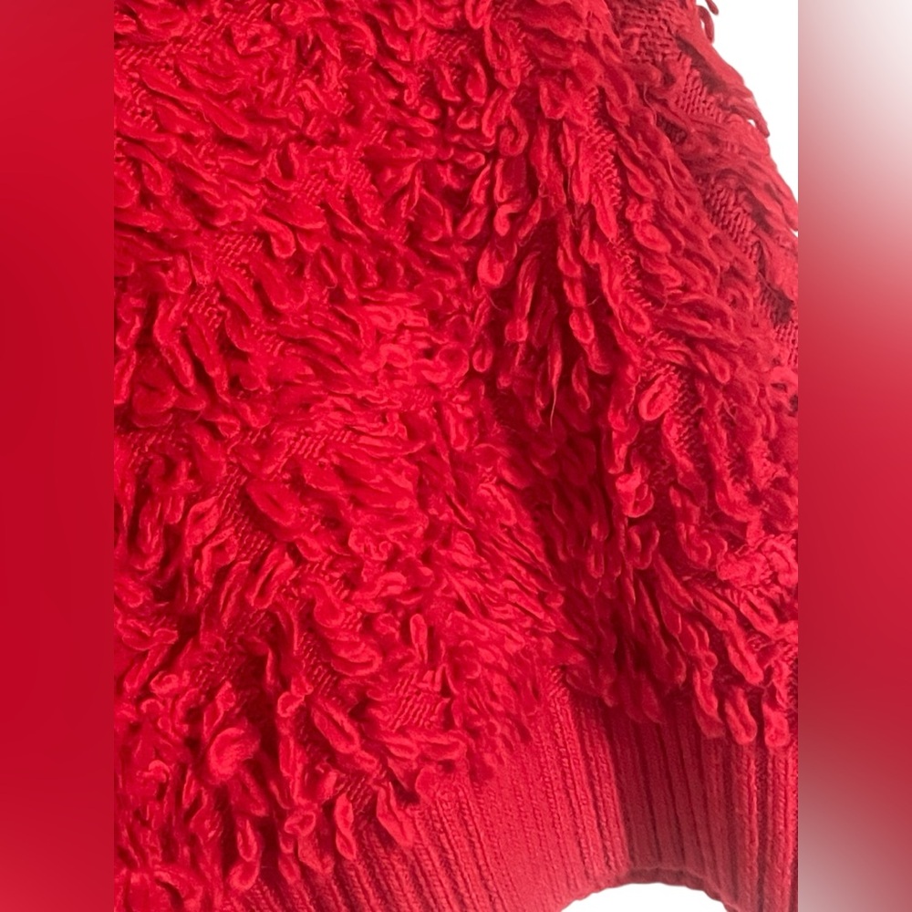 Anthropologie Maeve Callahan Mock Neck Loop Stitch Sweater Medium Red Crewneck M - Picture 3 of 10